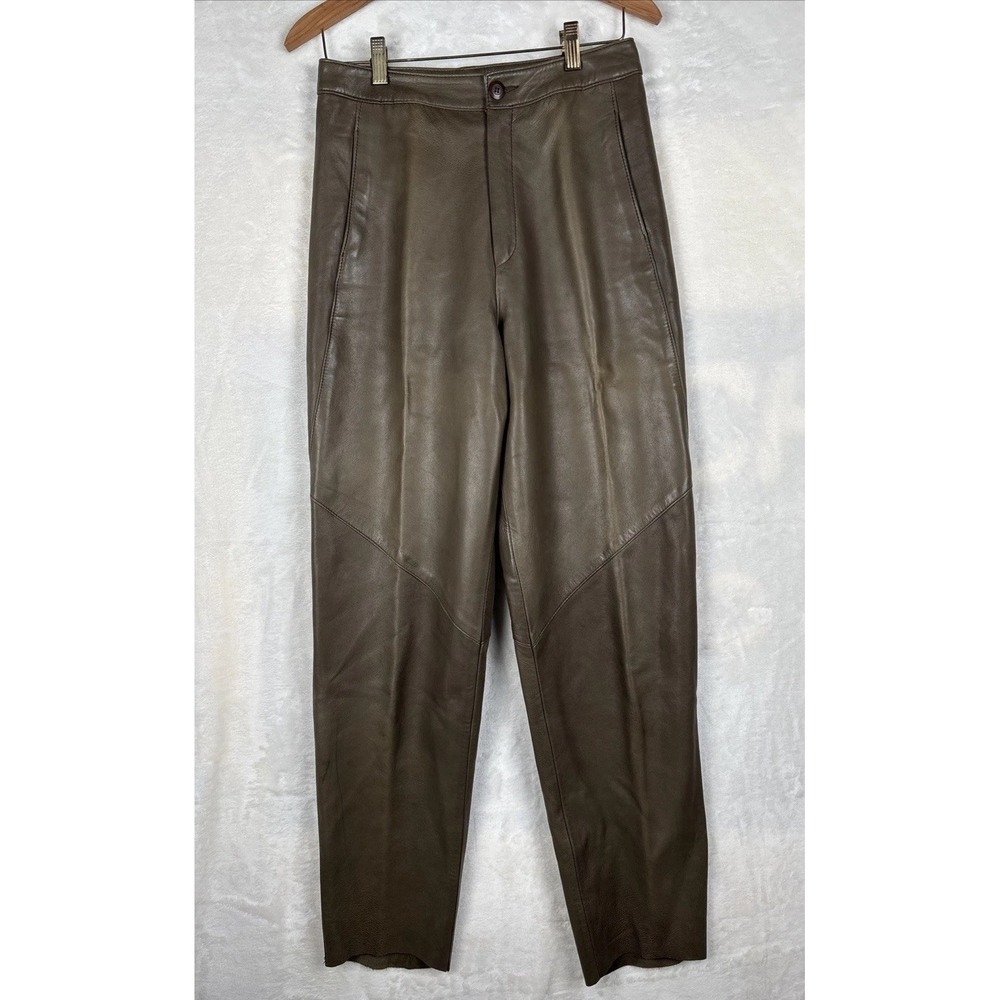 VTG Maglia Fine Leathers Womens 10 High Rise Pants USA Made 90s Tapered Leg Chic